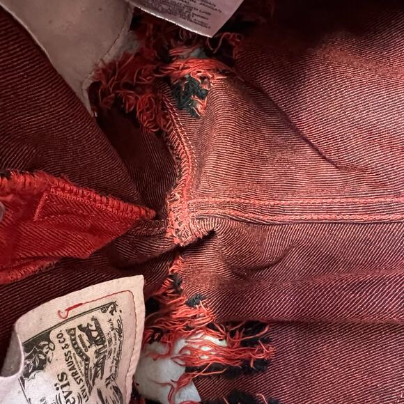 Levi's 501XX Women's Denim Shorts Size W33 Custom Cutoff Fringe Summer Must Have - Picture 6 of 14